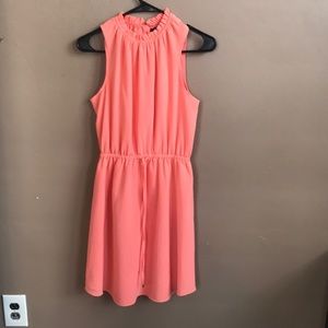Salmon colored sleeveless dress